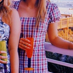 Nasty Gal Blue and Purple Gingham Dress